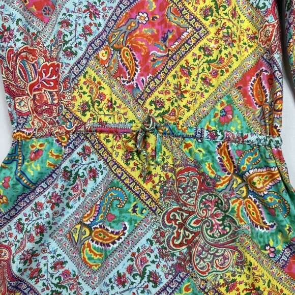 Ralph Lauren Girl's Sz XL (16) Stripes Tie Waist Long Sleeve Dress Cotton NWT - Picture 2 of 6